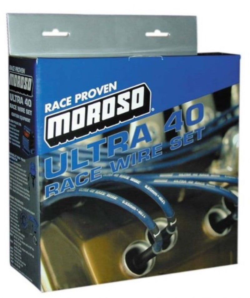Moroso Ford 429-460 Ignition Wire Set - Ultra 40 - Sleeved - HEI - 135 Degree - Black Spark Plug Wire Sets Moroso