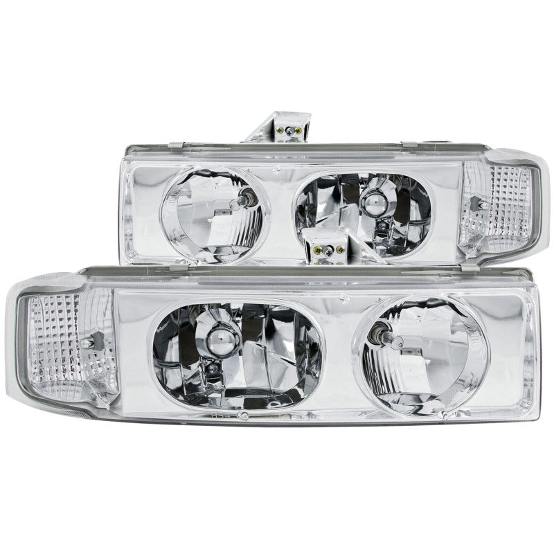 ANZO 1995-2005 Chevrolet Astro Van Crystal Headlights Chrome 1pc Headlights ANZO