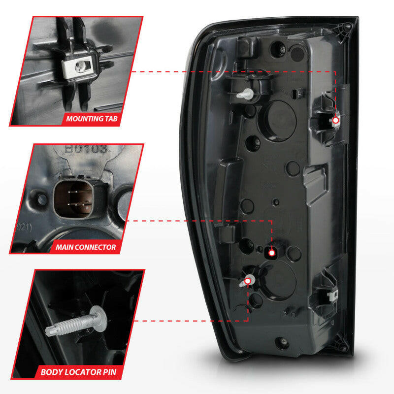 ANZO 19-23 GMC Sierra 1500/2500HD/3500HD Smoke Black Replacement Full LED Bar Tail Light Tail Lights ANZO