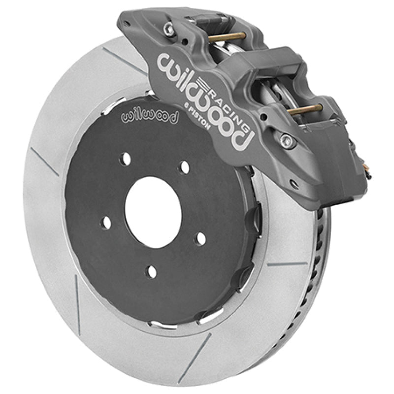Wilwood AERO6 RACE Front Big Brake Kit 14in GT Slotted 94-04 Mustang - Type III Ano Grey Calipers Big Brake Kits Wilwood