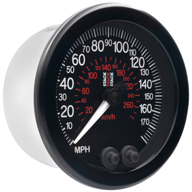 Autometer Stack Instruments 88mm 0-180 MPH 290 KM/H GPS Speedometer - Black Gauges AutoMeter