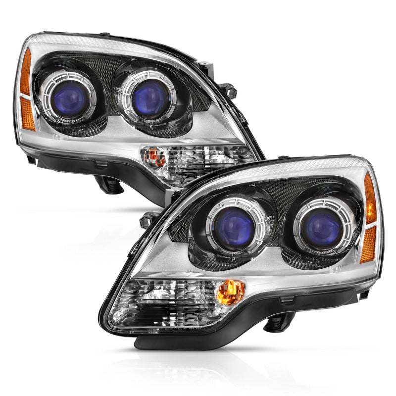 ANZO 2007-2008 GMC Acadia Crystal Headlight Chrome Amber(OE) Headlights ANZO