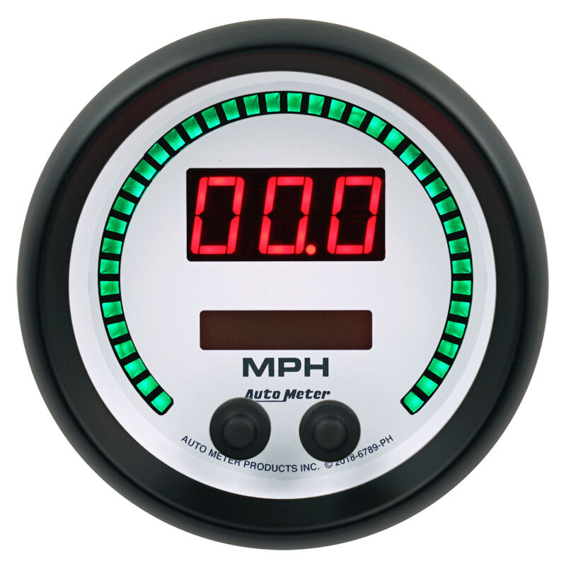 Autometer 85.7mm White Switchable 260 MPH / 260 KM/H Speedometer Phantom Elite Digital Gauge Gauges AutoMeter
