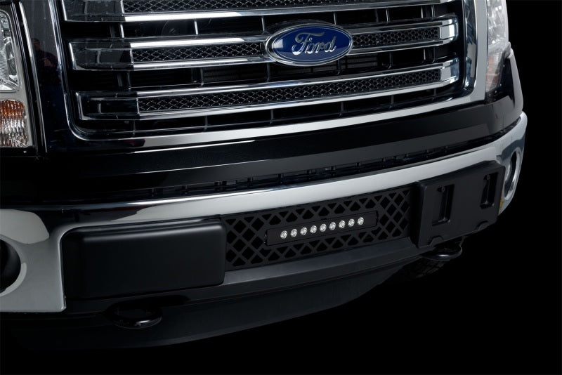 Putco 11-14 Ford F-150 - EcoBoost Bumper Grille Insert - Black SS Diamond w/ 10in Luminix Light Bar Grilles Putco