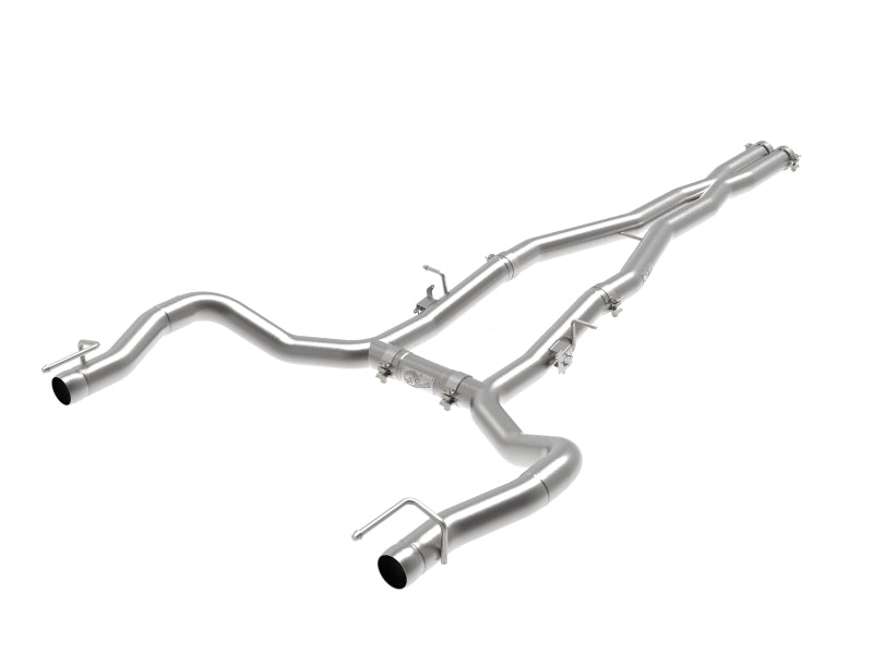 aFe MACH Force-Xp 3in 304 SS Cat-Back Exhaust 15-20 Dodge Charger Hellcat V8-6.2L/6.4L w/o Muffler Catback aFe