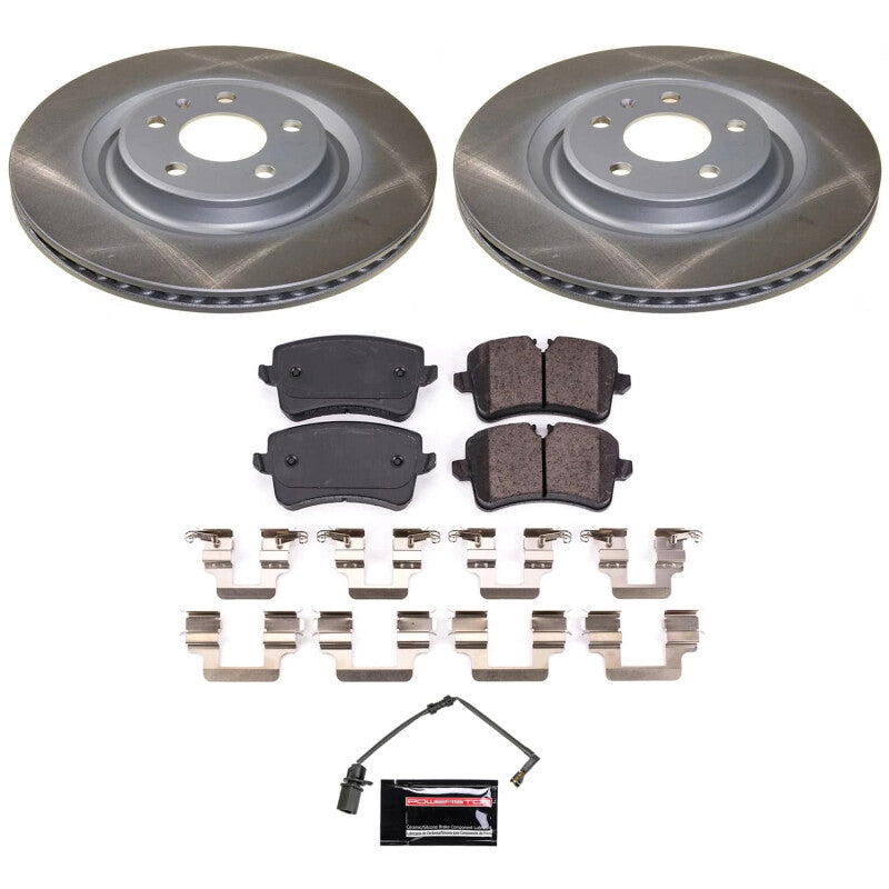 Power Stop 13-14 Audi A8 Quattro Rear Semi-Coated Rotor Kit Brake Kits - Performance Blank PowerStop