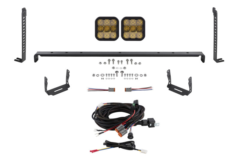 Diode Dynamics 14-23 Toyota 4Runner SS5 Stealth Grille LED 2-Pod Kit - Sport Yellow Combo Light Accessories and Wiring Diode Dynamics
