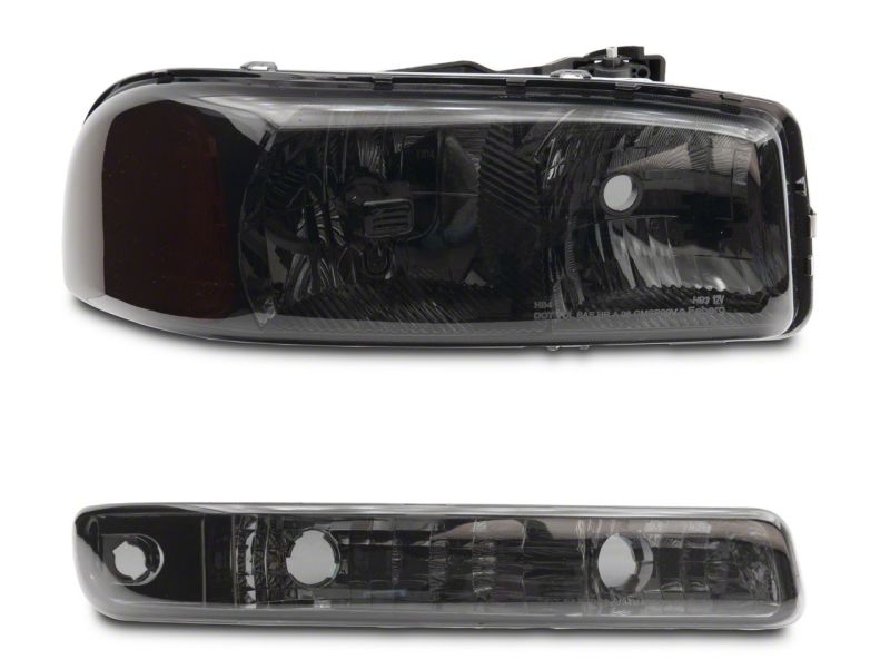 Raxiom 99-06 GMC Sierra 1500 Axial Series OEM Crystal Rep Headlights- Chrome Housing- Smoked Lens Headlights Raxiom