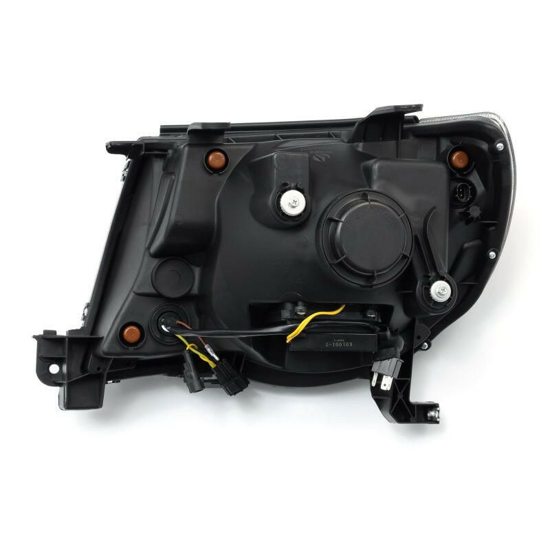 AlphaRex 05-11 Toyota Tacoma LUXX LED Projector Headlights Plank Style Black w/Activ Light and DRL Headlights AlphaRex