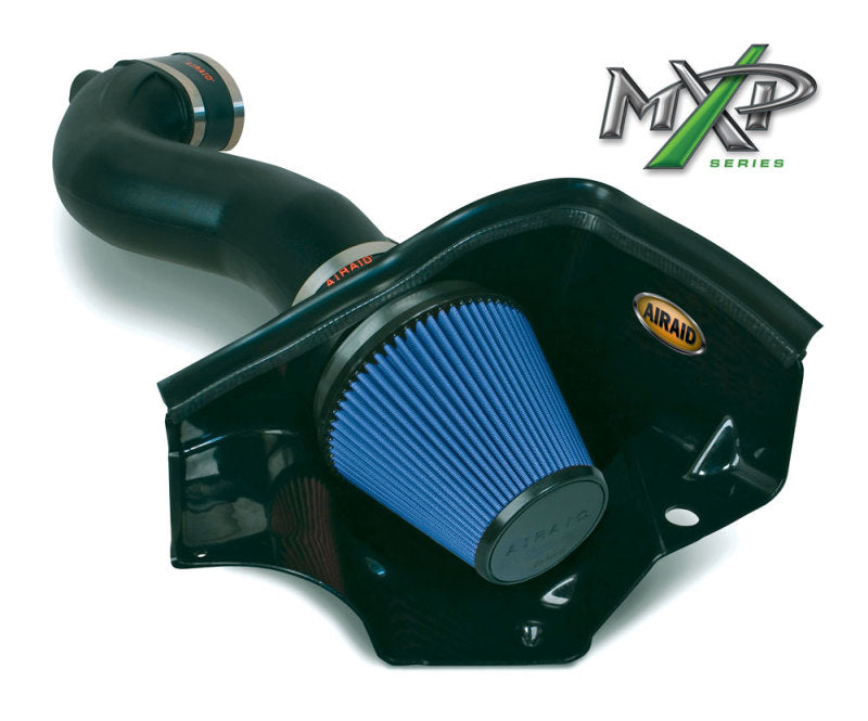 Airaid 05-09 Ford Mustang GT 5.0L Race Only (No MVT) MXP Intake System w/ Tube (Dry / Blue Media) Cold Air Intakes Airaid
