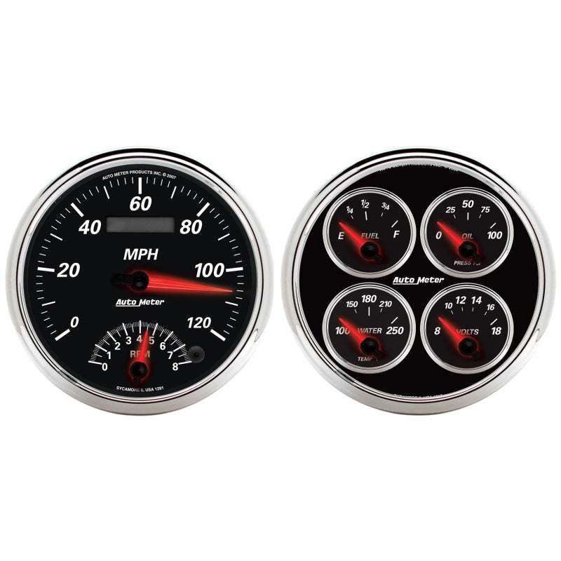 Autometer 5inch Kit Box - Tach Speedo Combo / Oil Pressure / Water Temp / Volt / Fuel Level Gauges AutoMeter
