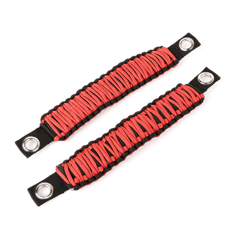 Rugged Ridge Paracord A-Pillar Grab Handle Red 07-18 Jeep Wrangler JK Dash & Interior Trim Rugged Ridge