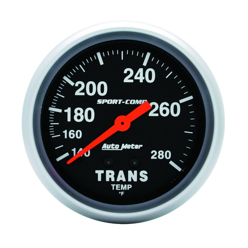Autometer Sport-Comp 2-5/8in 140-280 Degrees (F) Mechanical Transmission Temp Gauge Gauges AutoMeter