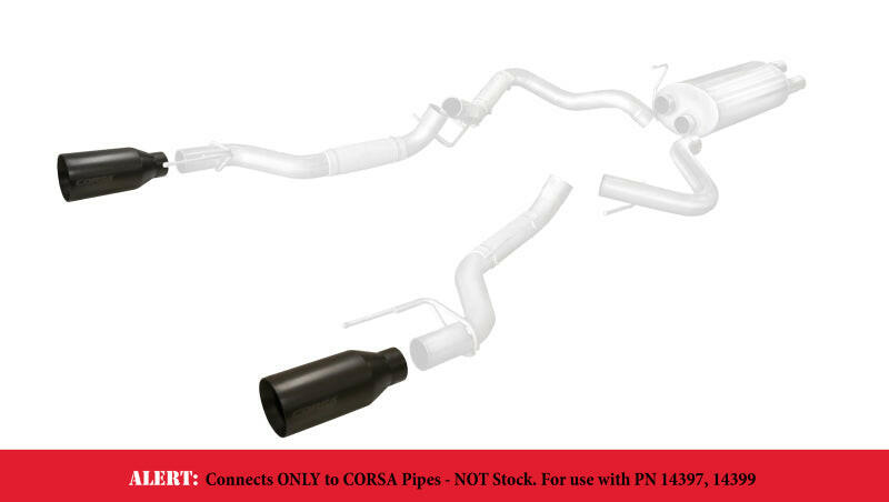 Corsa 2017-2020 Ford F-150 Raptor 3in Inlet / 5in Outlet Black Cerakote Tip Kit (For Corsa Exh Only) Tips CORSA Performance