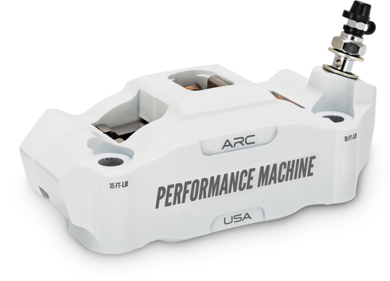 Performance Machine 125 x 4 Race Series Radial Mount Caliper with ARC - Right - White Brake Calipers - Perf Performance Machine