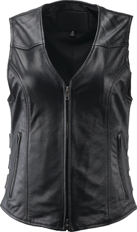 Kuryakyn Leather By River Road Plains Leather Vest Black Womens - 3XL Vests Kuryakyn