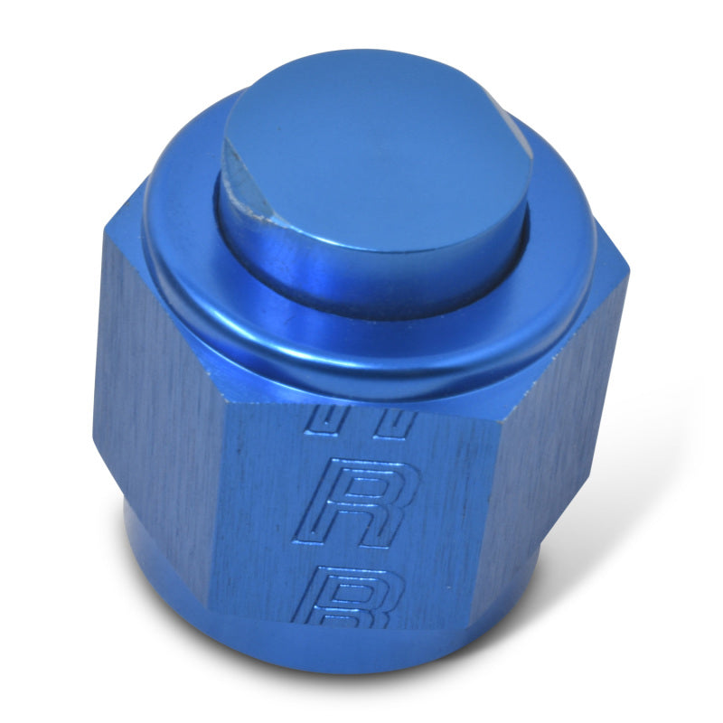 Russell Performance -8 AN Flare Cap (Blue) Fittings Russell