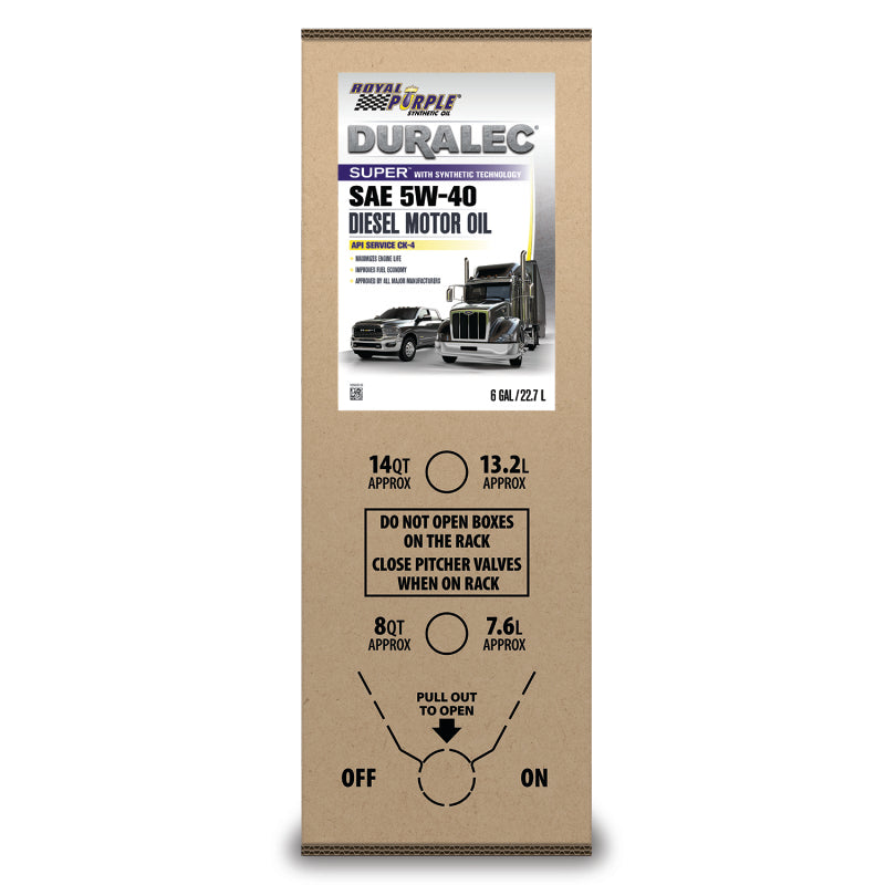 Royal Purple Duralec Super Diesel 5W-40 CK-4 Motor Oil - 6 Gallon Bag-In-Box Motor Oils Royal Purple