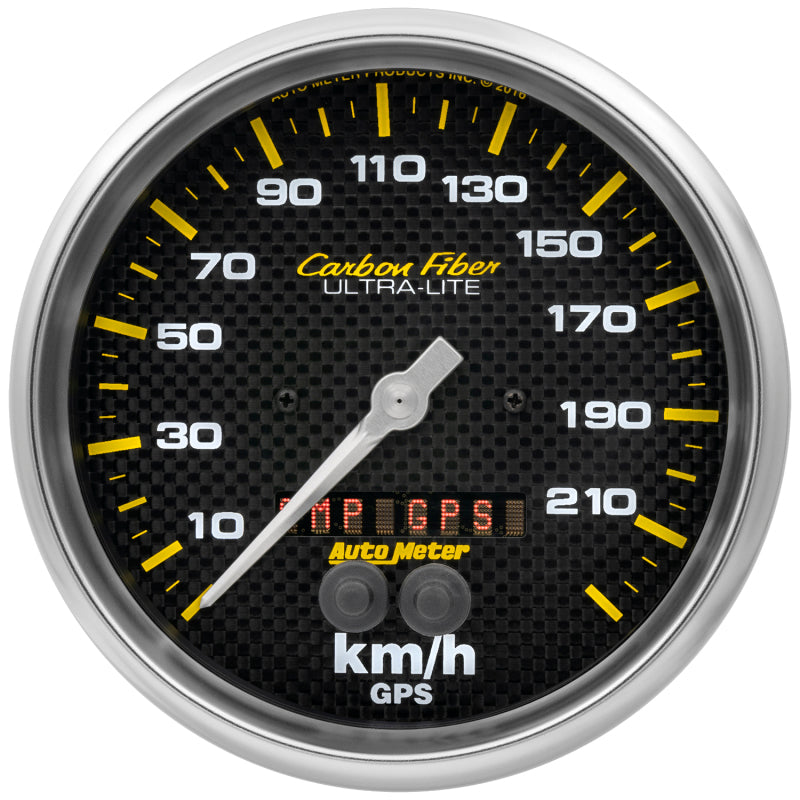 Autometer Carbon Fiber 5in. 0-225 KM/H (GPS) Speedometer Gauge Gauges AutoMeter