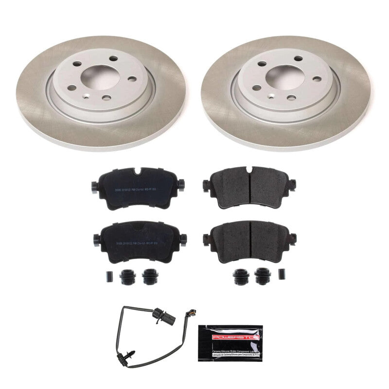 Power Stop 17-20 Audi A4 Rear Semi-Coated Rotor Kit Brake Kits - Performance Blank PowerStop