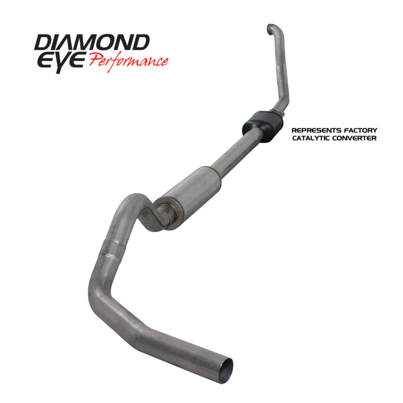 Diamond Eye KIT 4in TB SGL SS: 94-97 FORD 7.3L F250/F350 PWRSTROKE NFS W/ CARB EQUIV STDS Turbo Back Diamond Eye Performance