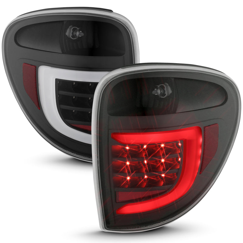ANZO 2004-2007 Dodge Grand Caravan LED Tail Lights w/ Light Bar Black Housing Clear Lens Tail Lights ANZO