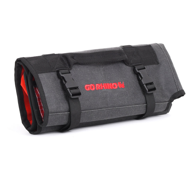 Go Rhino XVenture Gear Tool Roll Large (7x7in. Closed) 12oz Waxed Canvas - Black Cargo Boxes & Bags Go Rhino