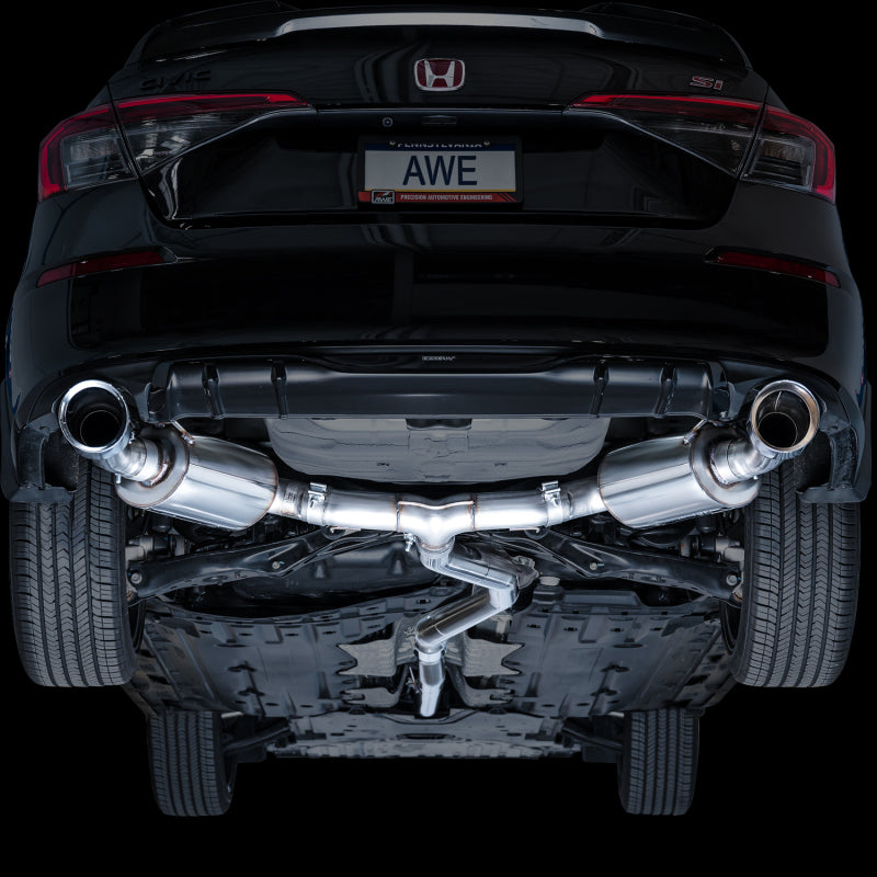AWE Tuning 22+ Honda Civic Si/Acura Integra Touring Edition Catback Exhaust - Dual Chrome Silver Tip Catback AWE Tuning