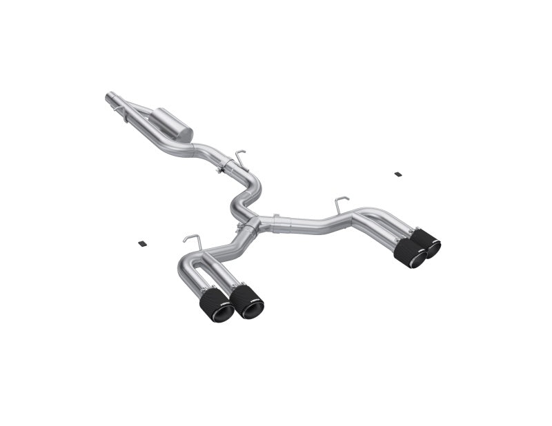 MBRP 22-24 Audi S3 2.0L Armor Pro T304 SS 3in Cat-Back Quad Split Rear Exhaust w/ Carbon Fiber Tips Catback MBRP