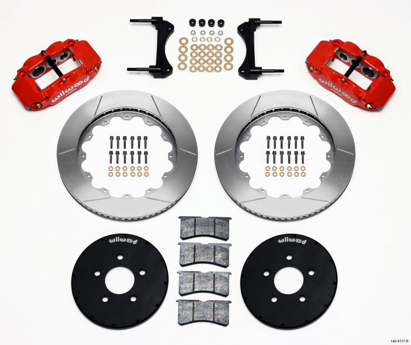 Wilwood Narrow Superlite 6R Front Hat Kit 14.00in Red 1994-2004 Mustang Big Brake Kits Wilwood