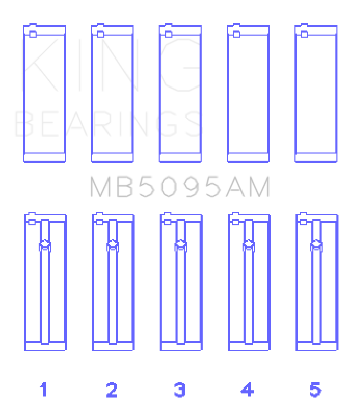 King Engine Bearings Toyota 1E/2E (1.3L) (Size STD) Performance Main Bearing Set Bearings King Engine Bearings