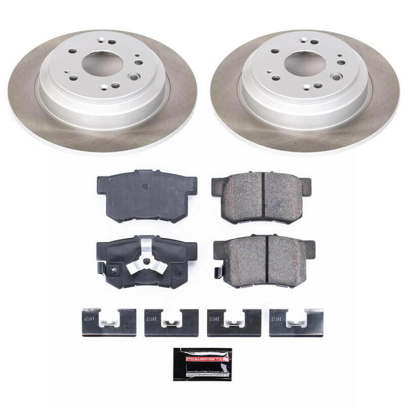 Power Stop 12-15 Honda Crosstour Rear Semi-Coated Rotor Kit Brake Kits - Performance Blank PowerStop