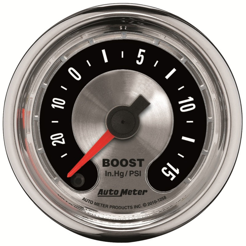 Autometer American Muscle 52mm Full Sweep Electric 30 In Hg.-Vac/15PSI Boost Vacuum Gauge Gauges AutoMeter