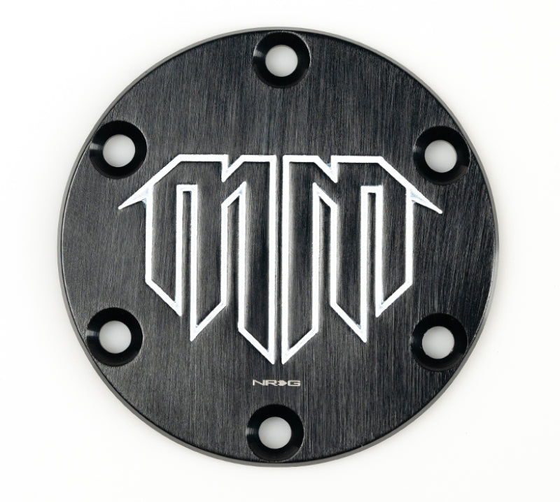 NRG Mad Mike Logo Engraved Horn Delete- Black Steering Wheels NRG
