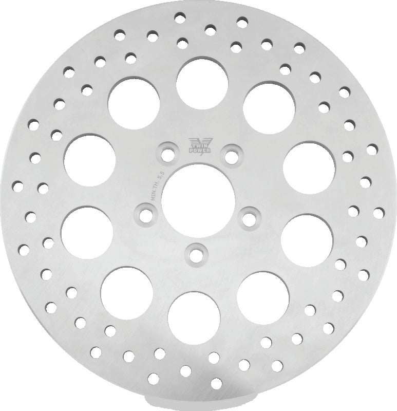 Twin Power 08-Up FLH FLT Rear 11.8 Solid Rotor W/Holes Brake Rotors - OE TwinPower