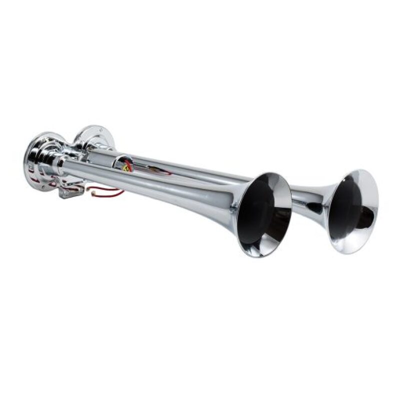 Kleinn Chrome Dual Horn/ 15In/12.25In - Chrome-Plated Zinc Alloy Horns Kleinn Air Horns