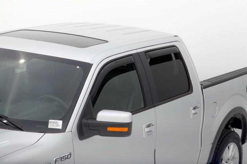 AVS 09-14 Ford F-150 Supercrew Ventvisor In-Channel Front & Rear Window Deflectors 4pc - Smoke Wind Deflectors AVS