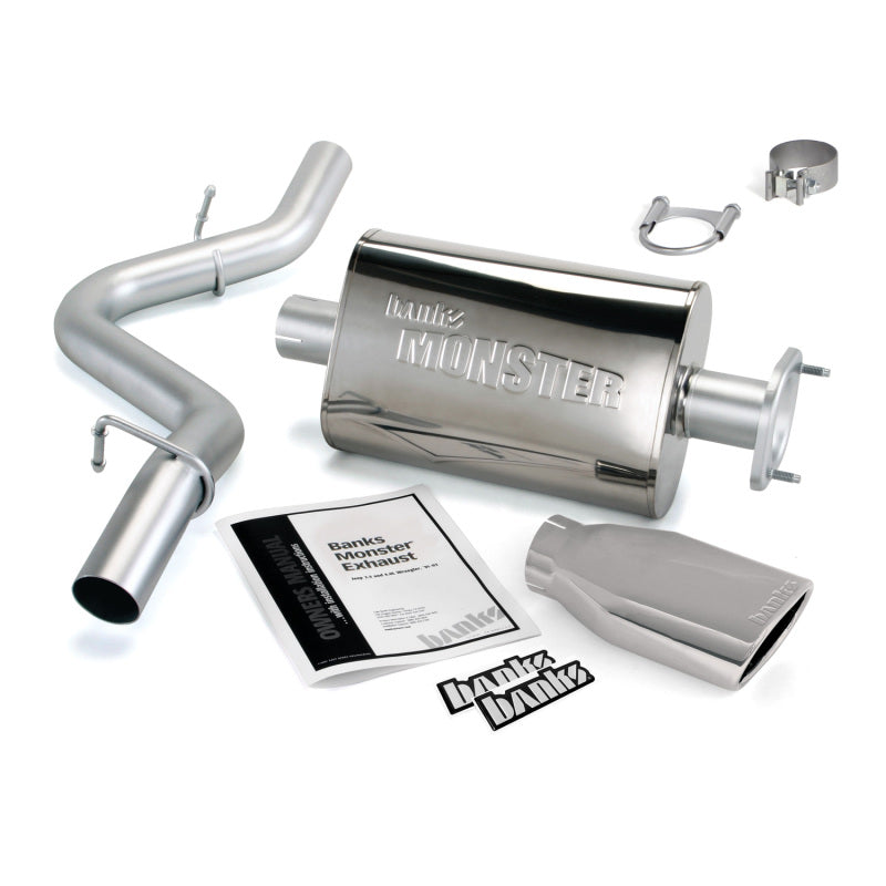 Banks Power 04-06 Jeep 4.0L Wrangler Monster Exhaust System - SS Single Exhaust w/ Chrome Tip Catback Banks Power