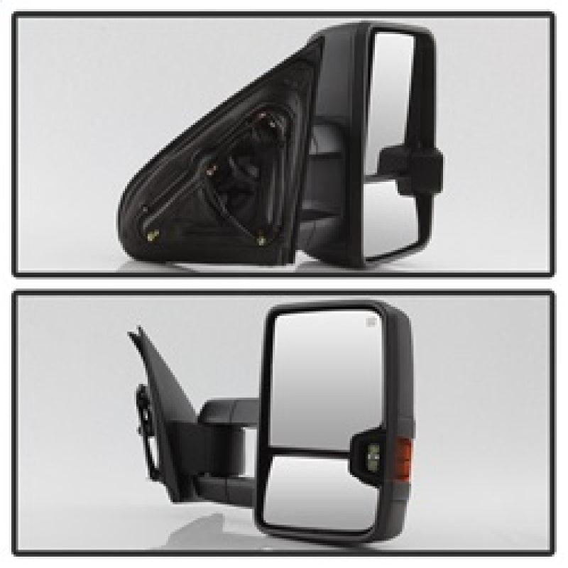 xTune Chevy Silverado 14-16 Heated Amber LED Signal Telescoping Mirrors MIR-CSIL14S-G2-PWH-AM-SET Side Mirrors SPYDER