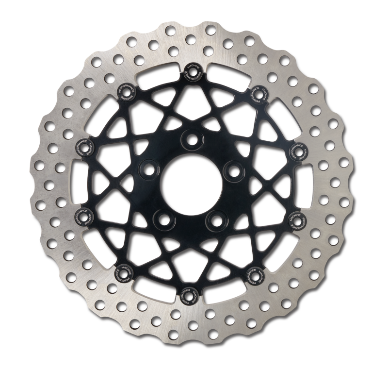 Performance Machine Disc/Carr Speedstar 320Mm X .20 Ff No O/S Front Black Ano Brake Rotors - Drilled Performance Machine