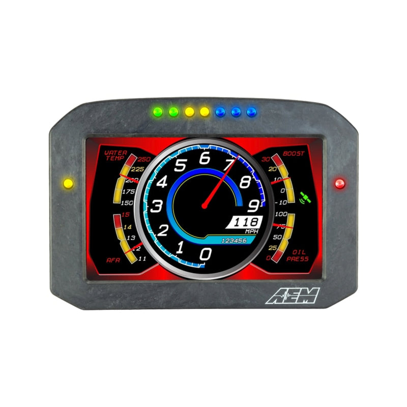 AEM CD-7LG Carbon Logging Flush Digital Dash Display w/ Internal 20Hz GPS & Antenna Gauges AEM