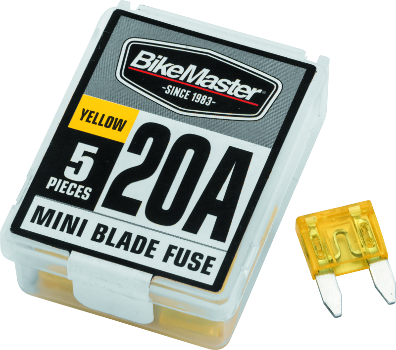 BikeMaster 5Piece 20A Replacement Mini Blade Fuse Light Accessories and Wiring BikeMaster