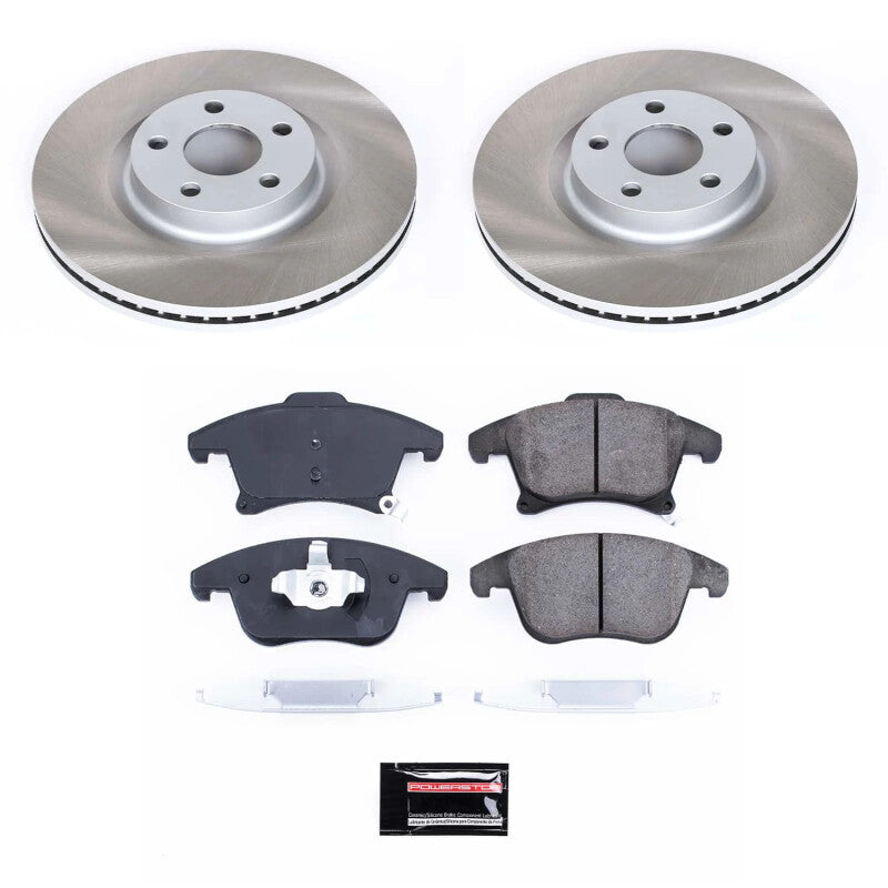 Power Stop 17-20 Lincoln MKZ Front Semi-Coated Rotor Kit Brake Kits - Performance Blank PowerStop