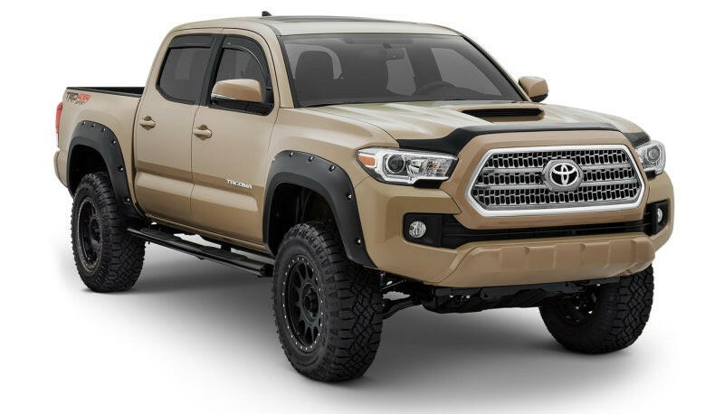Bushwacker 16-18 Toyota Tacoma Pocket Style Flares 4pc 60.5/73.7in Bed - Black Fender Flares Bushwacker