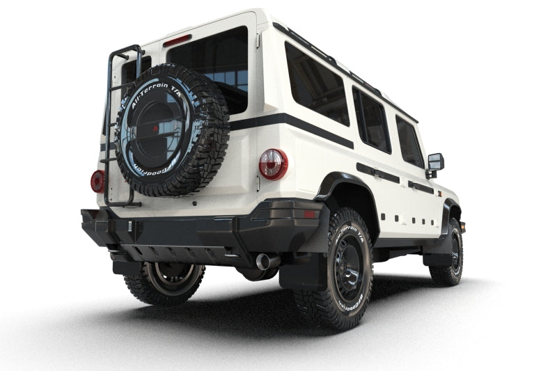 Rally Armor 23-25 Ineos Grenadier Black Mud Flap - Metallic Black Logo Mud Flaps Rally Armor