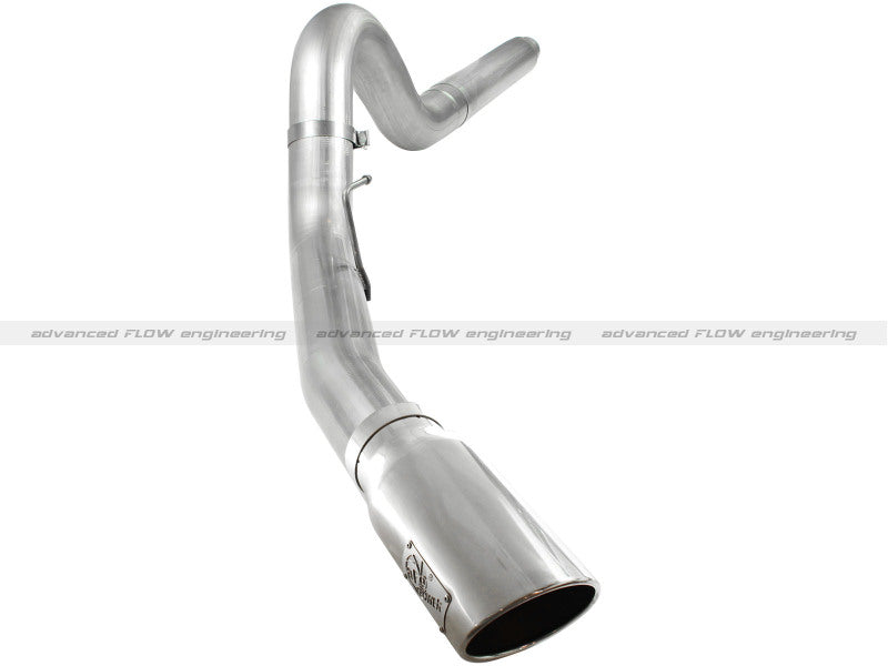 aFe Atlas 5in DPF-Back Aluminized Steel Exh Sys, Ford Diesel Trucks 08-10 V8-6.4L (td) Polished tip DPF Back aFe