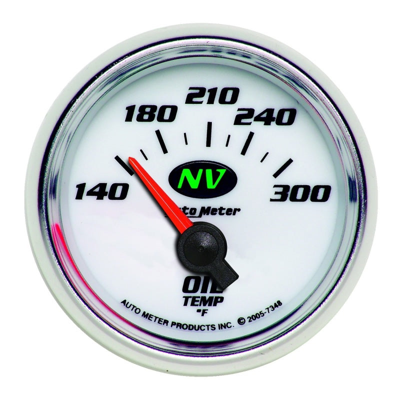 AutoMeter Gauge Oil Temp 2-1/16in. 140-300 Deg. F Electric NV Gauges AutoMeter