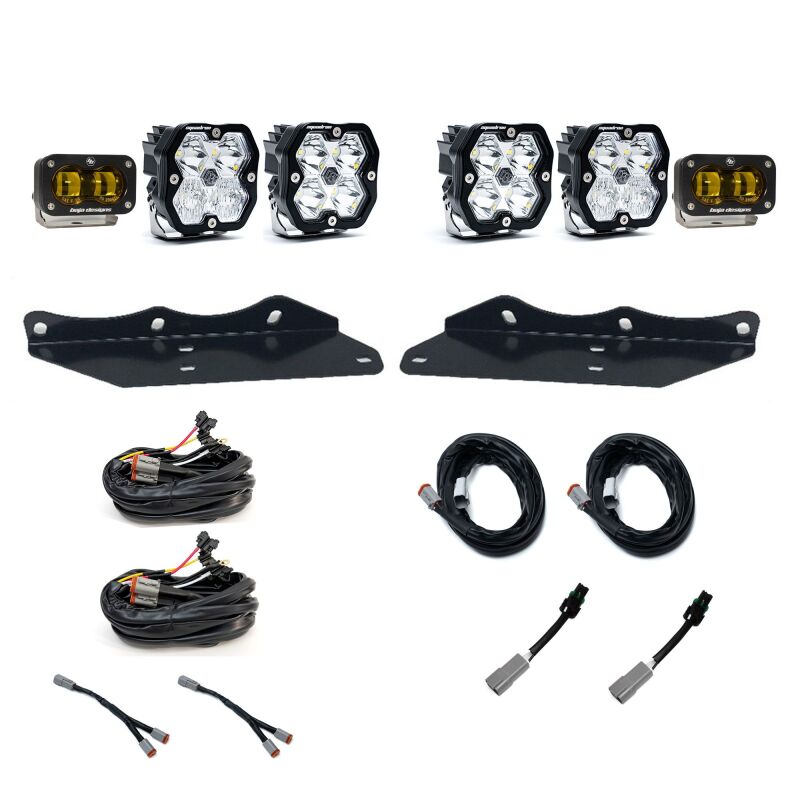 Baja Designs 17-20 Ford Raptor Squadron SAE 2.0/S2 Fog Pocket Kit Sportsman (SAE Fog) - Baja Amber Fog Lights Baja Designs