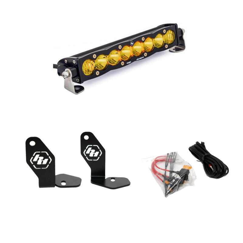 Baja Designs Polaris Pro-R S8 10in Hood Mount Kit - Amber Light Bars & Cubes Baja Designs