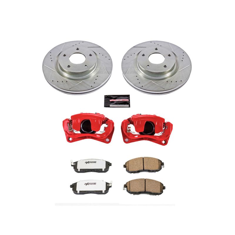Power Stop 07-10 Nissan Altima Front Z26 Street Warrior Brake Kit w/Calipers Brake Kits - Performance D&S PowerStop